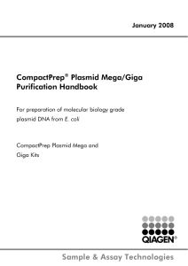 CompactPrep Plasmid Mega/Giga Purification Handbook