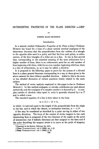 orthocentric properties of the plane directed «-line