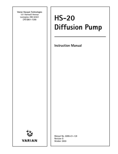 HS-20 Diffusion Pump - Pascal Technologies, Inc