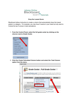 Drop the Lowest Score Blackboard allows instructors to create a