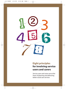 Eight principles for involving service users and carers