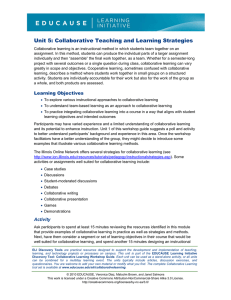 Collaborative Teaching and Learning Strategies