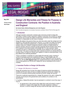 Design Life Warranties and Fitness for Purpose in Construction