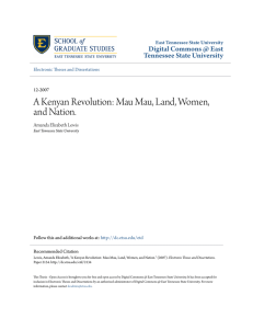 Mau Mau, Land, Women, and Nation.