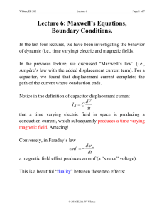 Lecture 6: Maxwell`s Equations, Boundary Conditions.