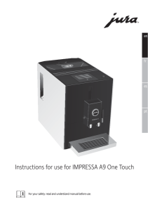 Instructions for use for IMPRESSA A9 One Touch
