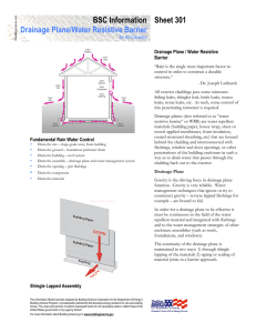 BSC Information Sheet 301 Drainage Plane/Water Resistive Barrier