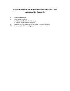 Ethical Standards for Publication of Aeronautics and Astronautics