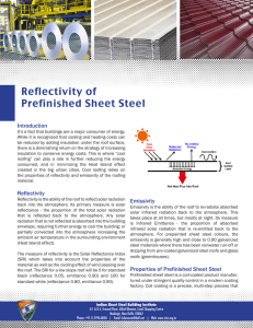 Reflectivity of Prefinished Sheet Steel