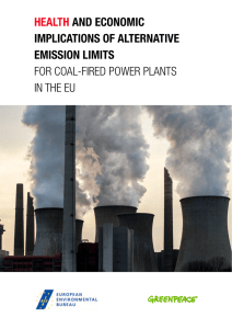 Health and economic implications of alternative emission limits for