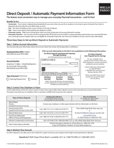 Direct Deposit / Automatic Payment Information Form