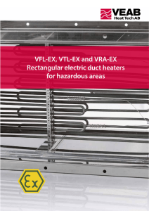 VFL-EX, VTL-EX and VRA-EX Rectangular electric duct heaters for