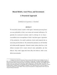 Biased Beliefs, Asset Prices, and Investment: A Structural