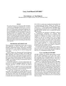 Lazy, Goal-Biased LBT-RRT - Department of Computer Science