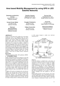 Area based Mobility Management by using GPS in LEO Satellite