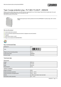 Type 3 surge protection plug - PLT-SEC-T3-230-P