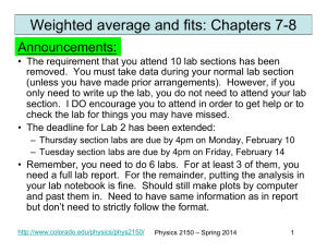 Weighted average and fits: Chapters 7-8