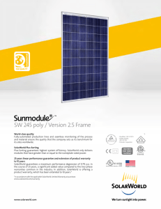 SolarWorld Sunmodule™ solar panel 245 watt poly data sheet