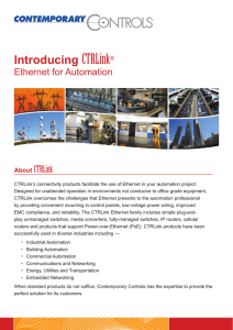 Introducing CTRLink - Ethernet for Automation