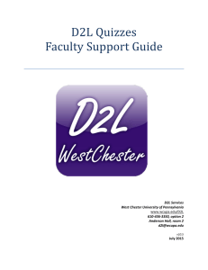 D2L Quizzes Faculty Support Guide