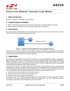 Capacitive Sensing Through Long Wires -- AN529