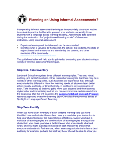 The Aim and Importance of Informal Assessment