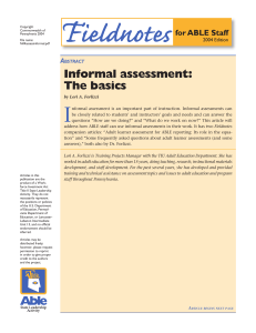 ABSTRACT Informal assessment: The basics