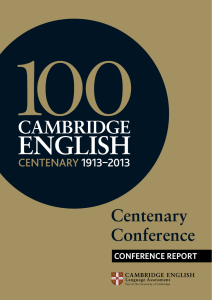 Centenary Conference - Events