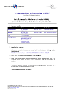 Multimedia University (MMU) - Student Mobility Application