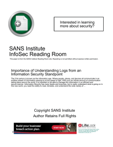 Importance of Understanding Logs from an Information