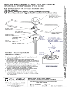 Instructions - Standard shipment with cord attached to fixture