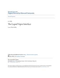 The Liquid Vapor Interface - Digital Howard @ Howard University