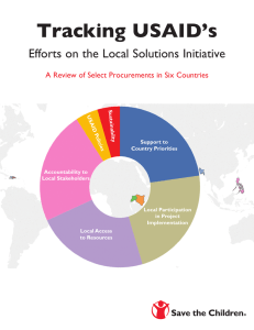 Tracking USAID`s Efforts on the Local Solutions
