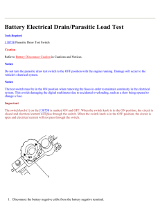 Battery Electrical Drain/Parasitic Load Test
