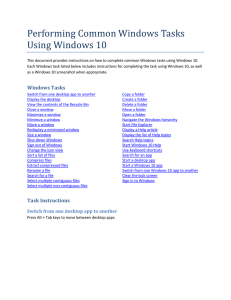 Performing Common Windows Tasks Using Windows 10