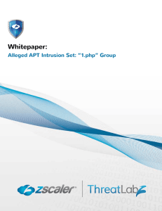 Alleged APT Intrusion Set: "1.php" Group
