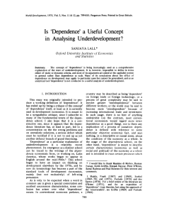 Is `Dependence` a Useful Concept in Analysing Underdevelopment?