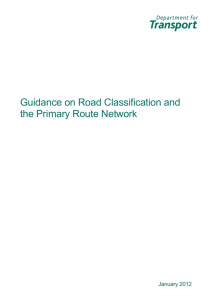 Guidance on road classification and the primary route