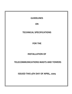 Guidelines on Technical Specifications for the Installation