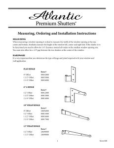 Measuring, Ordering and Installation Instructions