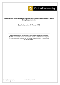 Qualifications Accepted as Satisfying Curtin`s English Requirement