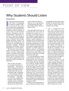 Why Students Should Listen - National Science Teachers Association