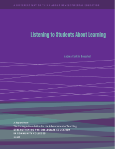 “Listening to Students about Learning.” Strengthening