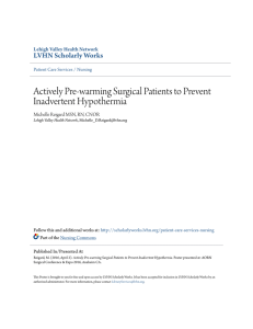 Actively Pre-warming Surgical Patients to Prevent Inadvertent
