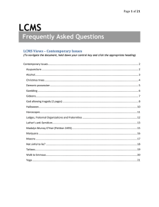 LCMS Views – Contemporary Issues