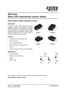 Zetex - 830 series Silicon 25V hyperabrupt varactor diodes