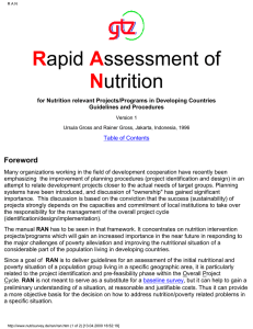 RAN - Nutrition surveys and assessment