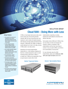 Cloud RAN – Doing More with Less