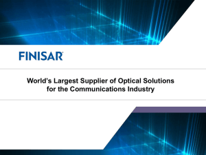 World`s Largest Supplier of Optical Solutions for the