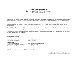 Doing a Media Ministry Survey and Plan for Your Church